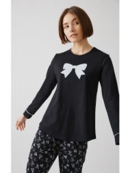 minerva γυναικεία πυτζάμα bows - μαύρο