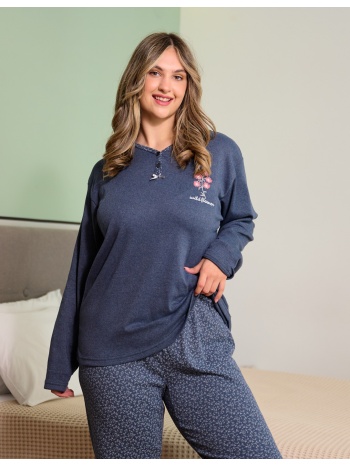γυναικεία πυτζάμα plus size - μπλέ σε προσφορά