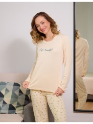 γυναικεία πυτζάμα χειμερινή - σομόν