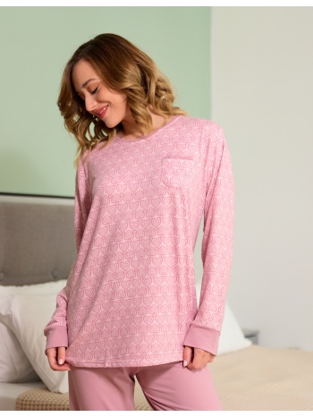 γυναικεία πυτζάμα με καρδούλες - ροζ σε προσφορά