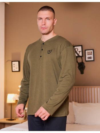 ανδρική πυτζάμα χειμερινή - χακί σε προσφορά