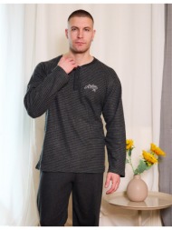 ανδρική πυτζάμα ριγέ - ανθρακί