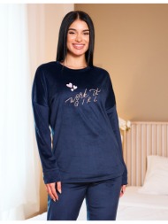 γυναικεία πυτζάμα βελούδινη - μπλέ