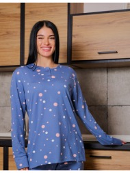 γυναικεία πυτζάμα πουά - μπλέ