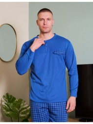 ανδρική πυτζάμα χειμερινή - σιέλ