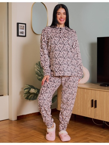 γυναικεία πυτζάμα λεοπάρ - ροζ σε προσφορά