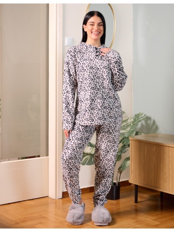 γυναικεία πυτζάμα λεοπάρ - γκρί σε προσφορά
