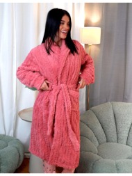 γυναικεία ρόμπα βελούδινη μονόχρωμη - ροζ