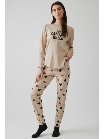 minerva γυναικεία πυτζάμα coffee - μπέζ σε προσφορά