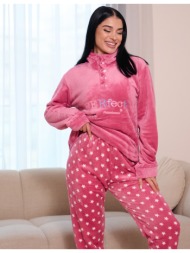 γυναικεία πυτζάμα βελούδινη - ροζ