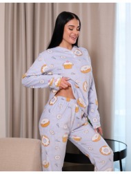 γυναικεία πυτζάμα γούνινη λεπτή - σιέλ