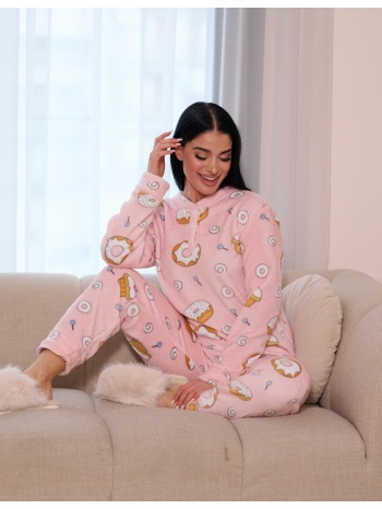 γυναικεία πυτζάμα γούνινη λεπτή - ροζ σε προσφορά