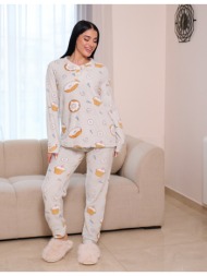 γυναικεία πυτζάμα γούνινη λεπτή - μέντα