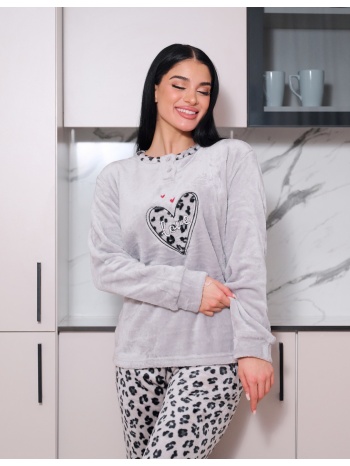 γυναικεία πυτζάμα βελούδινη - γκρί σε προσφορά