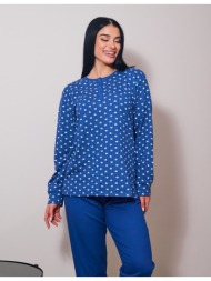 γυναικεία πυτζάμα με καρδούλες - μπλέ