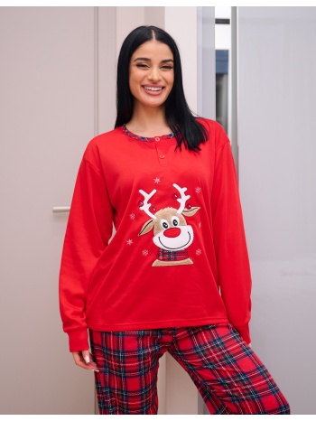 γυναικεία πυτζάμα χριστουγεννιάτικη - κόκκινο σε προσφορά