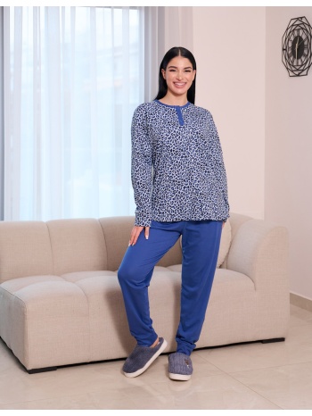 γυναικεία πυτζάμα λεοπάρ - μπλέ σε προσφορά