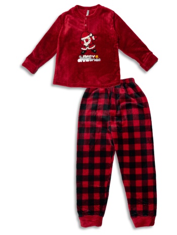 παιδική πυτζάμα βελούδινη χριστουγεννιάτικη - κόκκινο σε προσφορά