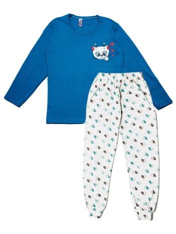 παιδική πυτζάμα με γάτα - μπλέ σε προσφορά