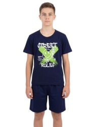 nina club παιδική πυτζάμα καλοκαιρινή για αγόρι - μπλέ