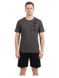 nina club ανδρική πυτζάμα καλοκαιρινή - ανθρακί