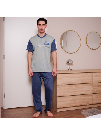 ανδρική πυτζάμα ανοιξιάτικη - φυστικί σε προσφορά