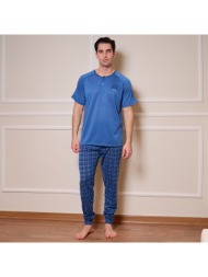 ανδρική πυτζάμα ανοιξιάτικη - μπλέ