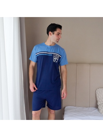 ανδρική πυτζάμα καλοκαιρινή - σιέλ σε προσφορά
