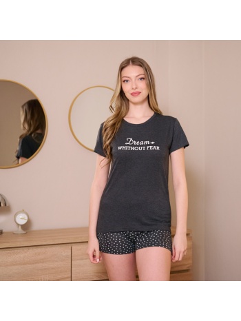 γυναικεία πυτζάμα καλοκαιρινή - ανθρακί σε προσφορά