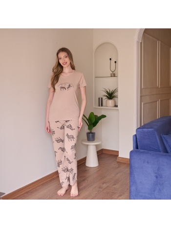γυναικεία πυτζάμα ανοιξιάτικη - μπέζ σε προσφορά