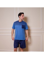 ανδρικό τριπλό σετ πυτζάμες - μπλέ