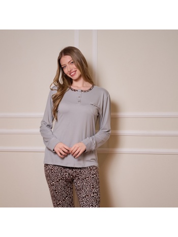 γυναικεία πυτζάμα ανοιξιάτικη - γκρί σε προσφορά