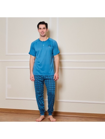 ανδρική πυτζάμα ανοιξιάτικη - πετρόλ σε προσφορά