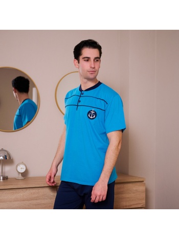 ανδρική πυτζάμα καλοκαιρινή - γαλάζιο σε προσφορά