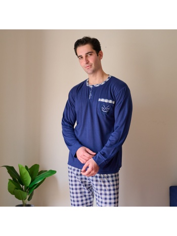 ανδρική πυτζάμα ανοιξιάτικη - μπλέ σε προσφορά