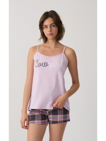 minerva γυναικεία πυτζάμα καλοκαιρινή - λιλά σε προσφορά