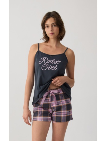 minerva γυναικεία πυτζάμα καλοκαιρινή - ανθρακί σε προσφορά