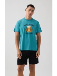 minerva ανδρική πυτζάμα καλοκαιρινή - πετρόλ