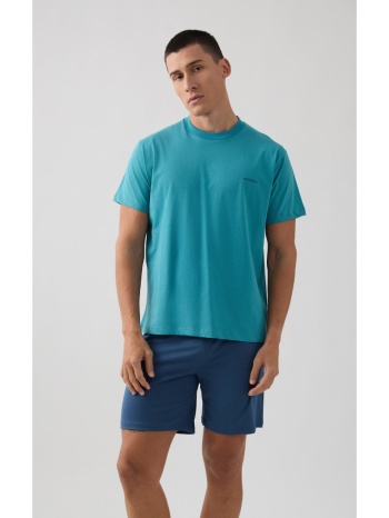 minerva ανδρική πυτζάμα καλοκαιρινή - πετρόλ σε προσφορά