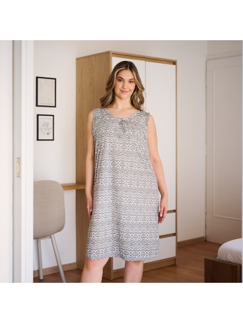 γυναικεία νυχτικιά αμάνικη plus size - γκρί σε προσφορά