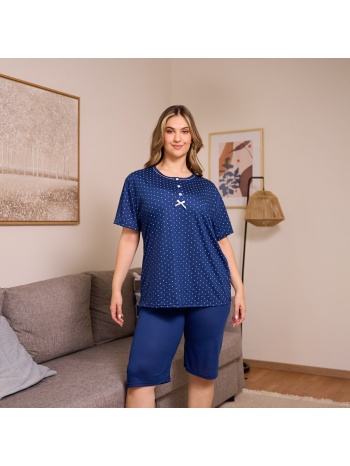 γυναικεία πυτζάμα καλοκαιρινή plus size - μπλέ σε προσφορά