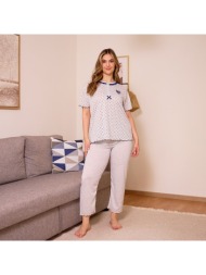 γυναικεία πυτζάμα ανοιξιάτικη plus size - γκρί
