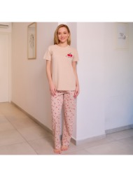 γυναικεία πυτζάμα ανοιξιάτικη - μπέζ