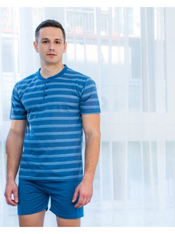 ανδρική πυτζάμα καλοκαιρινή - σιέλ σε προσφορά