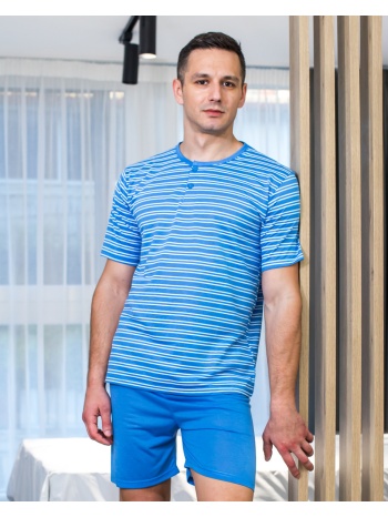 ανρική πυτζάμα ριγέ κοντομάνικη - γαλάζιο σε προσφορά