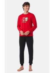 minerva ανδρική πυτζάμα χριστουγεννιάτικη - κόκκινο
