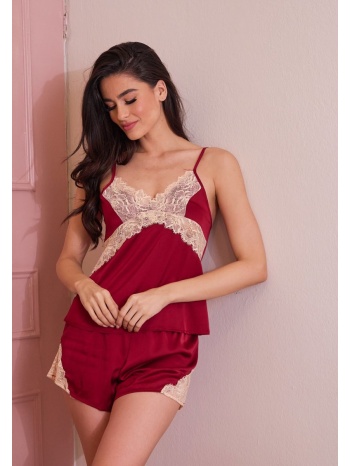 γυναικείο βabdoll σατέν - μπορντώ σε προσφορά