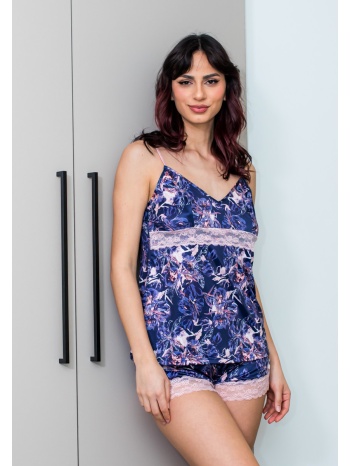 γυναικεία πυτζάμα εμπριμέ - μπλέ σε προσφορά