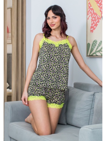 γυναικεία πυτζάμα λεοπάρ - λαχανί σε προσφορά