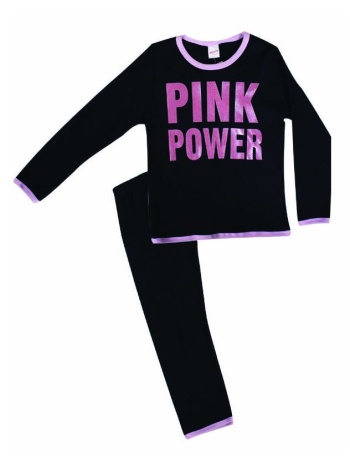 minerva παιδική πυζάμα κορίτσι pink power - γκρί-μελανζέ σε προσφορά